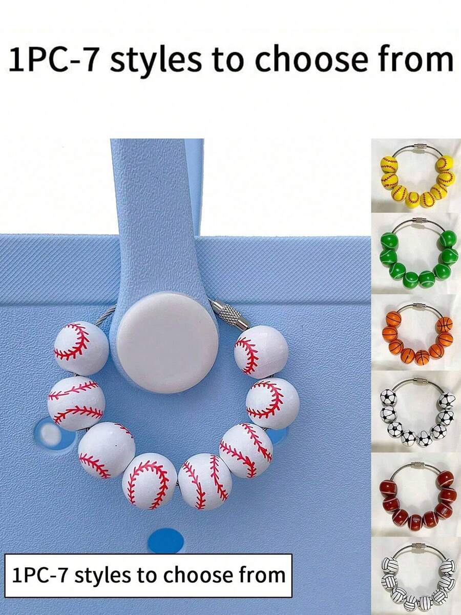 1 chiếc mặt dây chuyền bóng chày thể thao bóng rổ bóng đá sáng tạo lỗ treo túi bãi biển trang trí dây cáp thép không gỉ phụ kiện túi sáng tạo quà tặng cho bạn bè, móc khóa túi bãi biển đa năng phụ kiện chống mất, phụ kiện du lịch có thể tái sử dụng, để nhanh chóng tìm thấy chìa khóa của bạn - Nhiều màu - Xem 1