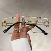 优雅 1 对女士动物装饰顶条无框波西米亚风时尚眼镜，适合日常生活和装饰 女士海滩配饰眼镜遮阳镜 女士海滩配饰眼镜遮阳镜 - 無色 - 查看 1