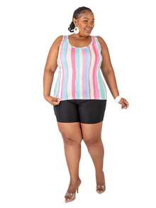 Plus Size Women's Tank Top - 灰色 - 查看 2