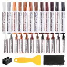 DEWEL Wood Furniture Repair Set, 27 Pcs Wood Floor Furniture Repair Kit With 12 Colors Wood Repair Markers And Touch Up Fillen Sticks - For Repairing Scratches, Stains, Cracks, Holes, Floors, Tables - multicolor - View 1
