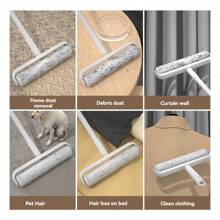1pc Refillable Lint Roller With Extra Long Handle And Large Adhesive Roll For Pet Hair Removal