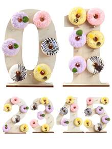 1pc Wooden Number 0-10 Donut Stand Column, Household Donut Rack, Party Donut Placement Stand, Birthday Party DIY Dessert Decor Prop, Paired With Age Numbers, Cake Stand Cake Decorations Cupcake Stand Cake Decor Cake Holder , Babe Shower Decor Home Decor Room Decor Wooden Food Tray, Wedding Decor Wedding Party Supplies Wedding Decorations Wedding Cake Stand, Christmas Decor, 2026 New Year Decor