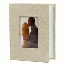 Álbum de fotos de boda de lona elegante de 6 pulgadas, con 100 bolsillos - Ideal para aniversarios, graduaciones, recuerdos de fiestas - Hermosa tela cubierta, disponible en blanco, rojo, negro, beige, gris, azul, gran regalo de cumpleaños - Multicolor - Ver 16