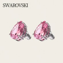 Swarovski GEMA:PE STUDS LROS/RHS 5614455 Ladies' Pink Teardrop Earrings, Elegant Jewelry, Daily Wear, Holiday Gift