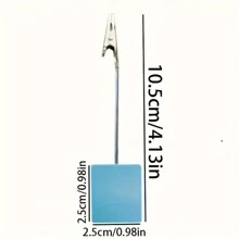 1 件可爱彩色桌面摆件原木垂直便签夹照片标签夹照片留言鳄鱼夹，木制立方体底座便签夹支架带鳄鱼夹扣，适合婚礼派对展示