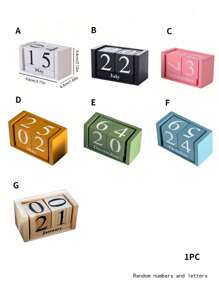 1 Mini Wooden Small Calendar Number Letter Ornament DIY Home Decoration Room Desktop Decoration Desk Calendar Props Decoration Office Desktop Decoration Random Numbers And Letters Best Gifts Birthday Graduation
