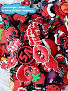 10/30个装红色系列独特鞋饰，适合DIY装饰、配饰、泡泡拖鞋、PVC鞋饰、沙滩包，是送给青少年、男士、女士和成人的绝佳圣诞礼物。 - 彩色 - 查看 3