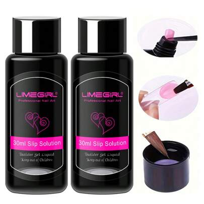 LIMEGIRL Soluzione scivolosa e detergente per unghie in gel di Limegirl, senza alcol - Formula miracolosa 2 in 1 per estensioni perfette e unghie brillanti - Applicazione senza sforzo, promuove la salute delle unghie - Perfetto per l'uso domestico o in salone