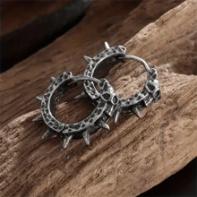 1 pieza Pendiente gótico vintage para hombres - Estilo punk rock, cobre de baja alergia - S8 - Ver 6