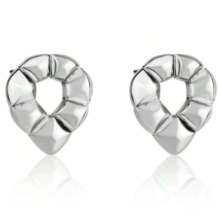 DETAILED 18K GOLD PLATED EARRING - 銀色 - 查看 1