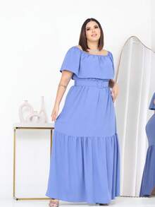Vestido Plussaize Ciganinha em Duna c cinto G2