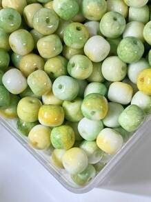 50pcs/Pack 8mm Exquisite Water-Dyed Ceramic, Crackle Glaze, Gradient Dragon Print Glass Beads For DIY Jewelry Making Bracelet & Necklace - 50pcs/pack Porcelain Beads - View 2