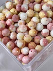 50pcs/Pack 8mm Exquisite Water-Dyed Ceramic, Crackle Glaze, Gradient Dragon Print Glass Beads For DIY Jewelry Making Bracelet & Necklace - 50pcs/pack Porcelain Beads - View 3