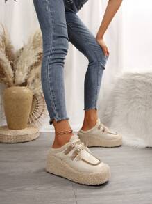 Grube, klinowe, puszyste, wsuwane kapcie dla kobiet, ciepłe buty do noszenia wewnątrz i na zewnątrz na jesień i zimę