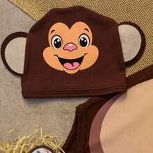 Kit With Two Bodysuits And Banana Monkey Hat - 鏽棕色 - 查看 5