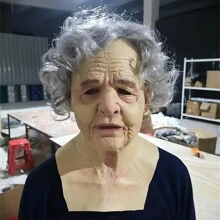 1pc, White-Haired Old Man Mask, Silicone Mask Head Cover, Halloween Costume Props, Halloween Party Costume Mask, Role-Playing Costume Headdress, Prank Head Cover, Suitable For Bars, Clubs, Entertainment Games - Multicolor - View 9