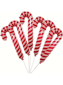 6 件巨型圣诞拐杖糖铝箔气球 - 节日和新年派对装饰的完美选择，无需电源，圣诞节 - 彩色 - 查看 7