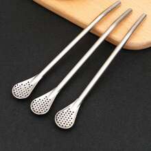 3件或9件/套不锈钢吸管、勺子、可拆卸清洁刷、果汁/奶茶过滤器、饮水配件、厨房用具、厨房、圣诞礼物、学校用品 - 彩色 - 查看 8