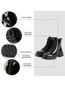 Botines de Mujer Tenis Deportivos Paramuier Tenis Mujer Zapatos Ligeros Cómodos Deportivos Moda, Tenis de Plataforma para Mujer - Negro - Ver 6