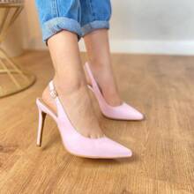 Women's Open Toe Pumps With 11cm Thin Heel Angela Galvão 2 - Baby Pink - View 1