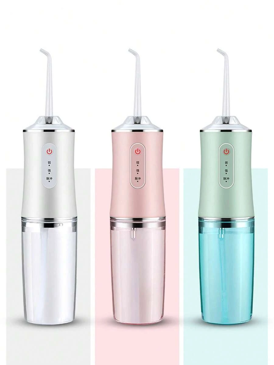 Kemei 1pc Oral Irrigator Portable Dental Water Flosser USB Rechargeable Water Jet Floss Tooth Pick 4 Jet Tip 220ml 3 Modes-White Portable Electric Water Flosser With 4 Nozzles, Usb Charging & 3 Smart Modes, Fully Automatic Handheld Oral Irrigator For Teeth Cleaning And Home Dental Care Birthday Gifts For Women Best Friend Gifts For Women Gift For Women - Multicolor - View 1