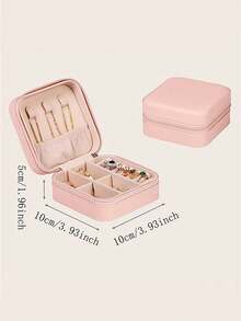 Caja de joyas pequeña, estuche portátil de viaje para anillos, colgantes, aretes, collares, organizador y soporte de pulseras, cajas de regalo para niñas y mujeres - Multicolor - Ver 14