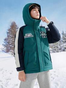 Balabala Boys' Raglan-Sleeved Down Jacket Warm For Winter - Green - View 3