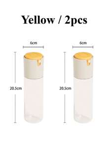 Botella transparente de plástico para condimentos con apretón y botella de aceite de cocina multifuncional de dos en . La botella de apretón es ideal para almacenar aceite, vinagre, salsa de soja y otros condimentos. La botella de aceite con rociador y vertedor tiene una tapa accionada por gravedad que se abre y cierra automáticamente, lo que la hace adecuada para rociar durante las barbacoas. 1 pieza/2 piezas/3 piezas