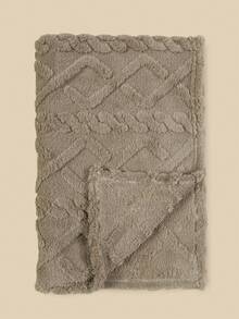 1 件柔软舒适纯色钻石图案天鹅绒婴儿毯，适合居家或旅行，秋冬季 - 藕粉色 - 查看 18