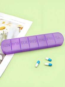 1入便攜式藥盒，7天每週藥物分發器、維生素盒，大容量7天每週個別包裝密封長藥盒、便攜式藥盒、收納盒，組織箱7個每日分隔口，每周劑量容器，持有人分發器，適用於、維生素和魚肝油，分隔式便攜式旅行藥盒，安全收納每日用量，送給父母的禮物 - 彩色 - 查看 10