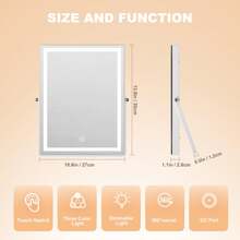 Gương trang điểm Hasipu 32"X22" có đèn LED với chức năng điều chỉnh độ sáng cảm ứng thông minh 3 màu, hoàn hảo cho phòng ngủ, phòng khách, phòng thay đồ, trang trí phòng tắm, đồ dùng trang điểm mùa hè, phụ kiện phòng tắm, trở lại trường học - Xem 11