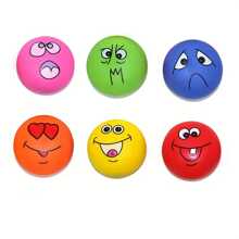 Squeaky Smiling Face Dog Toy - Soft Rubber Ball, Suitable For Small To Medium Puppies, No Battery Required - Multicolor - View 13