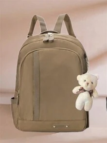 Women Fashion Backpack, Lightweight School Bag For Going Out - Màu Khaki - Xem 1