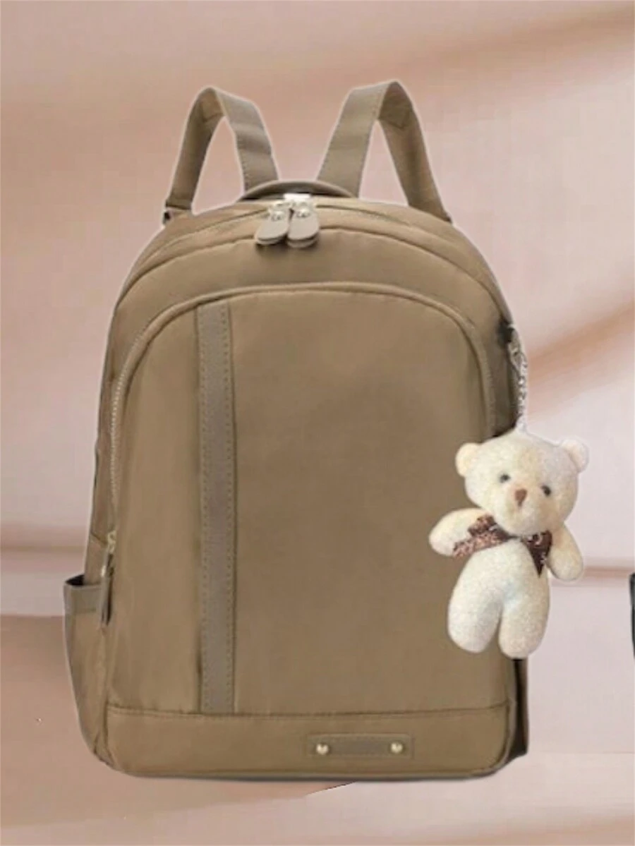 Women Fashion Backpack, Lightweight School Bag For Going Out - Màu Khaki - Xem 1