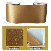 1 卷 10cmx5m 金属拉丝防水踢脚线贴纸 - 适用于门窗框架的自粘式 PVC 墙饰 - 易于安装且耐用 - 多色 - 查看 6