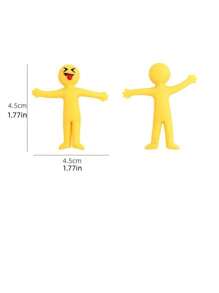 50pcs/Pack Random Color TPR Soft Rubber Funny Expression Stretchy Little Figurine Desk Decor & Stress Relief Toys