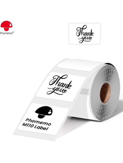 Phomemo 1 Stück Thermoetikettenrolle von Phomemo, weiße Farbe, quadratisches Etikett mit 40x30mm (1,57"x1,18"), Mehrzweck-Etiketten für Phomemo M110/M220/M120/M200/M221/M102/M108/M100/M150/M160/M250/M260/M421 Etikettendrucker, selbstklebendes Thermopapier perfekt für Kleidungsetiketten, Preisschilder, Kategorieaufkleber, Verpackungsaufkleber, Versandetiketten, Produktetiketten, Zutatenaufkleber, Geschenkaufkleber, Aktenreiter, Küchenetiketten, Haftnotizen