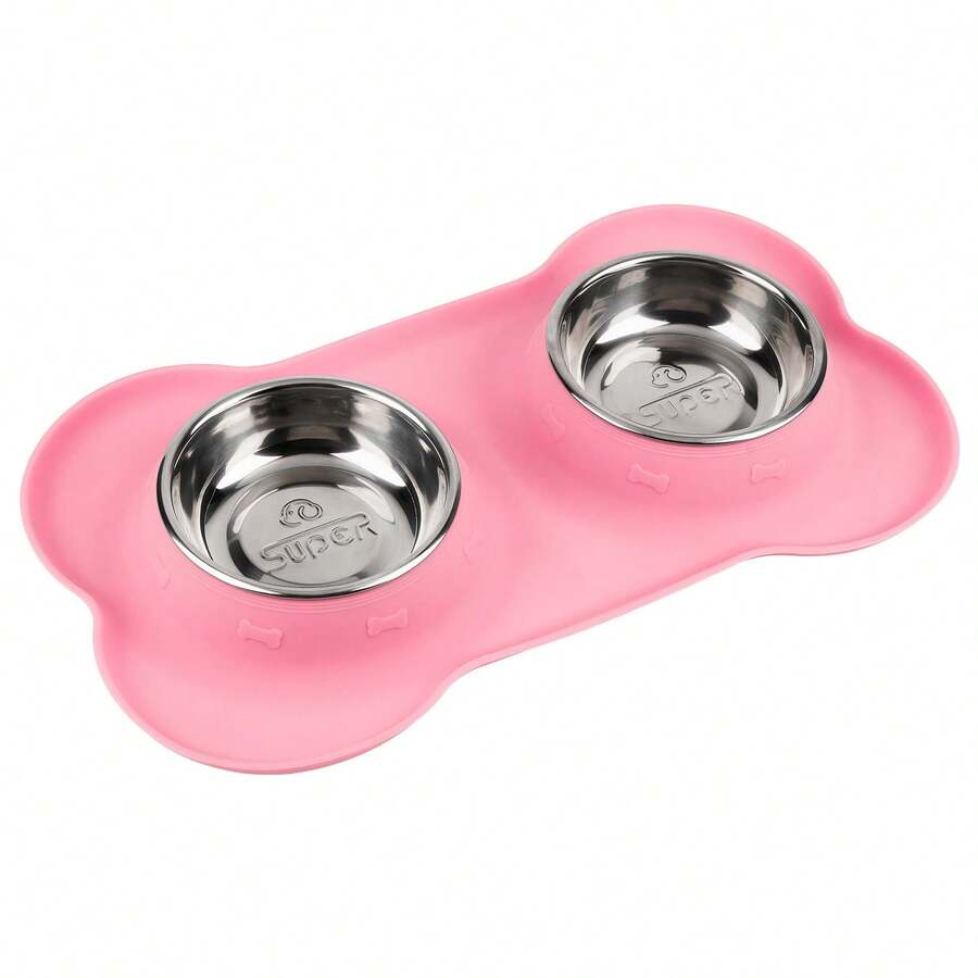 SUPERDESIGN Dog Bowls 2 Stainless Steel Puppies Bowl With No Spill Non