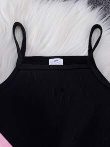 年轻女孩 3 件套街头服饰扎染印花连帽衫、背心、裤子套装，秋冬 - 粉色 - 查看 6