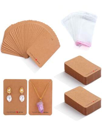20/60/100pcs Gift Packaging Card Paper, Jewelry Display Cards For Earrings, Necklaces