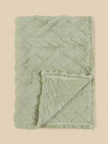 1 件柔软舒适纯色钻石图案天鹅绒婴儿毯，适合居家或旅行，秋冬季 - 藕粉色 - 查看 9