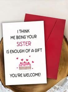 1 张有意义的生日贺卡，有趣的姐姐生日贺卡，送给最好的朋友、姐姐的礼物，生日祝福卡，圣诞节 - 彩色 - 查看 5