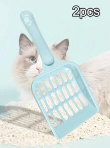 2pcs Large Size Pet Cat Litter Scooper With Fine Mesh, Cat Poop Scoop For Litter Box Cleaning - Multicolor - View 11