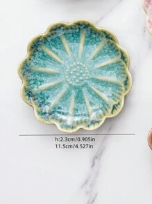 1 szt. Ceramiczna taca do przechowywania, Nordic Creative Reactive Glaze w stylu japońskim, wysokiej klasy, elegancka, gradientowa, płaska miska w kształcie kwiatu lotosu, odpowiednia do hoteli, sklepów jubilerskich, restauracji, biur, wystaw, kuchni, salonów, łazienek, wystroju wnętrz, biżuterii, akcesoriów do włosów, artykułów codziennego użytku, zapachów, mydła, powrotu do szkoły