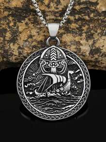 Colgante de collar de Odín vikingo para hombre, estilo escandinavo, amuleto de acero inoxidable, regalo de joyería para mujer, para boda, aniversario, Halloween, Navidad, uso, regalo