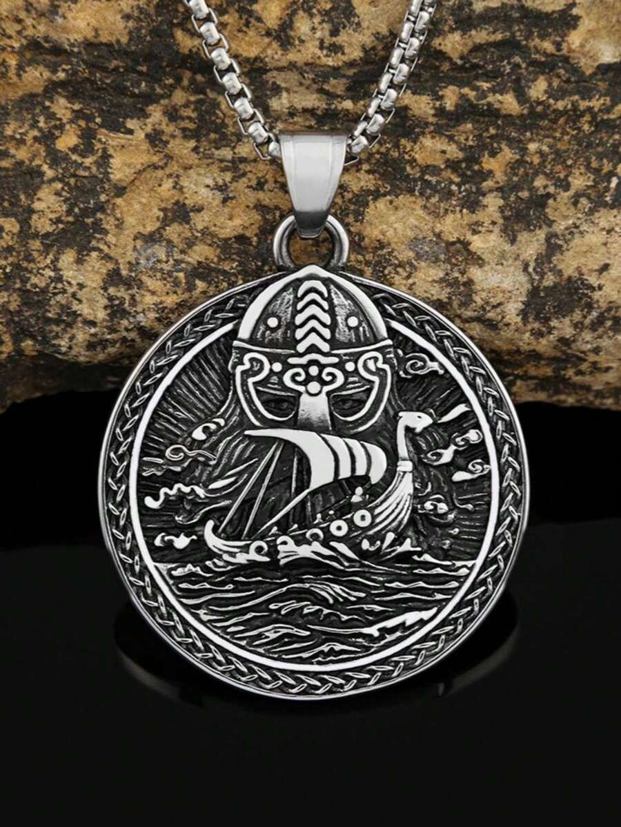 Colgante de collar de Odín vikingo para hombre, estilo escandinavo, amuleto de acero inoxidable, regalo de joyería para mujer, para boda, aniversario, Halloween, Navidad, uso, regalo