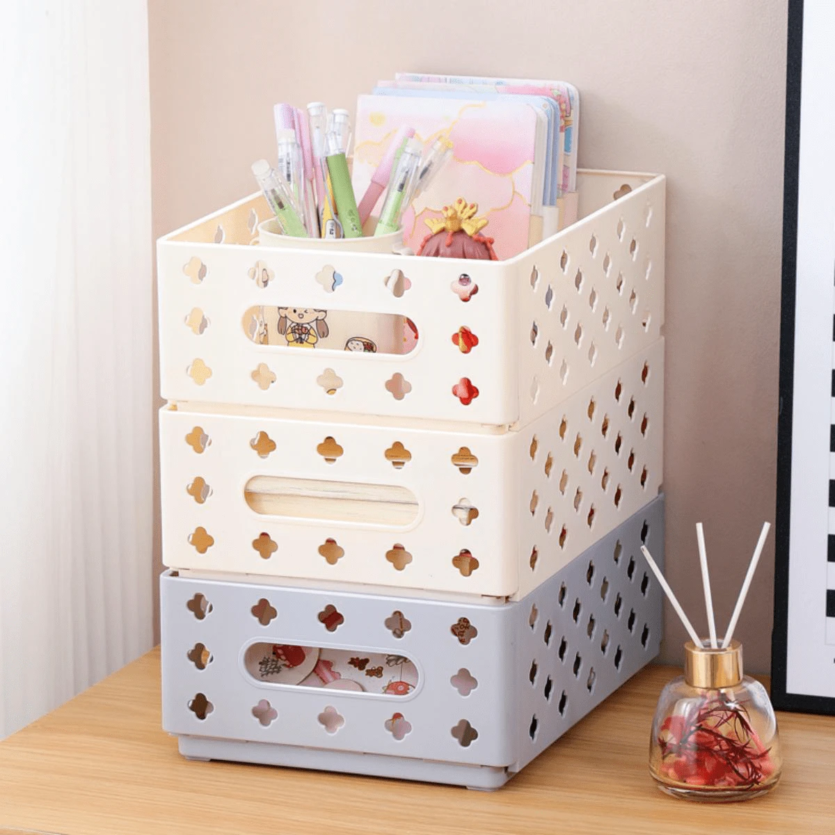 1 pieza Organizador plegable multifuncional, adecuado para cosméticos, baño, escritorio, armario, ahorro de espacio
