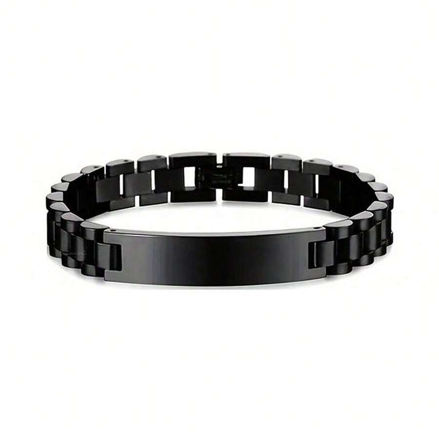 Customized Eye Photo Link Chain Bracelet, Stainless Steel Laser