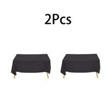 5 件/包一次性派对桌布 PE 塑料布，黑色纯色，适用于生日甜品桌、派对装饰、圣诞节
