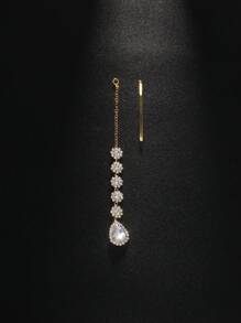 1件复古金色水滴形眉带，水晶新娘发饰嘉年华头饰发链头饰发饰藤蔓链，发饰，婚礼，派对造型，发饰，准新娘